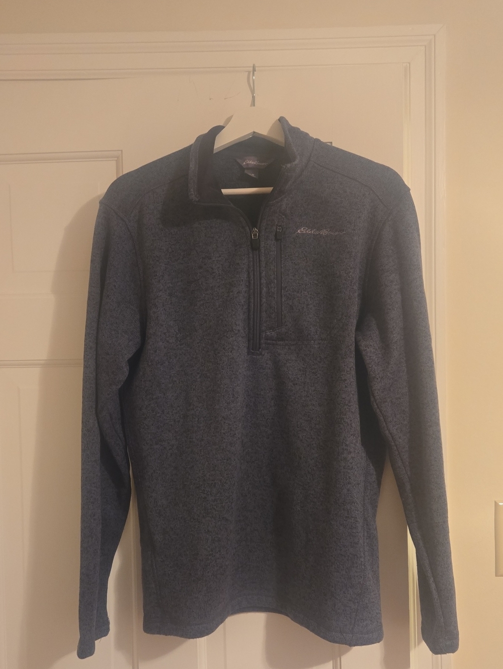 Eddie Bauer Dark Blue Heather Quarter-Zip Pullover